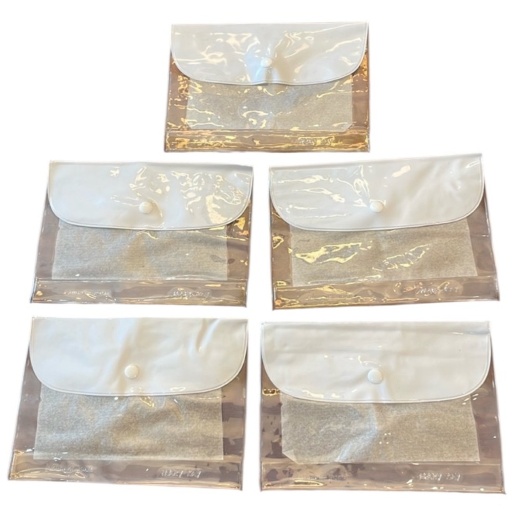 Bundle five Mary Kay cosmetic transparent product merchandising makeup bags new
